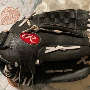 Rawlings Black and White with red accent baseball glove. Zero shock